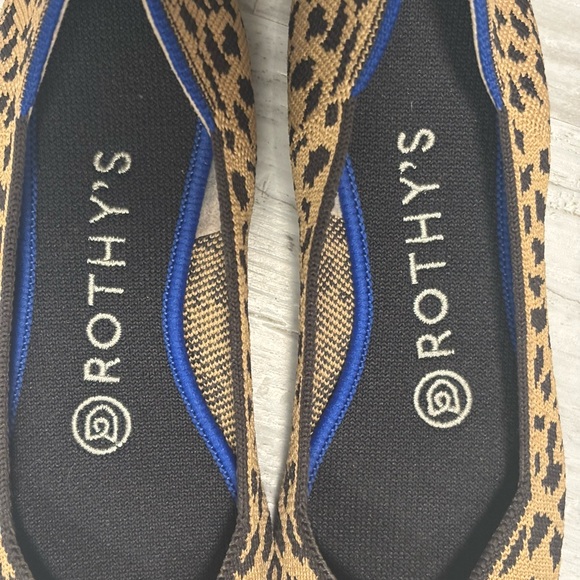 Rothy's The Point Ballet Flat Brown Leopard Print Knit Shoes Women’s Size 6 - Picture 11 of 14